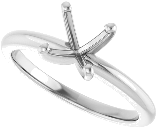 14K White  7 mm Round Solitaire Engagement Ring Mounting (5)