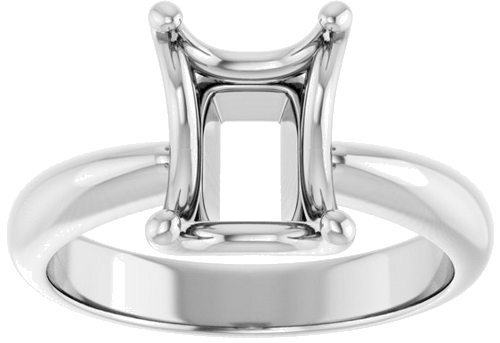 Sužadėtuvių Žiedas „Solitaire Crown-Inspired“ 14k white gold Emerald 9mm x 7mm (3)