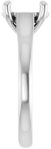 14K White 9x7 mm Oval Solitaire Engagement Ring Mounting (4)