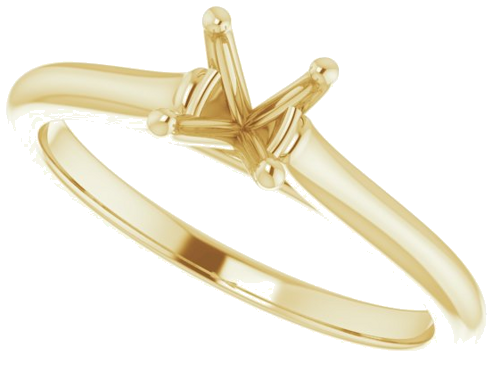 14K Yellow 5.2 mm Round Solitaire Engagement Ring Mounting (5)