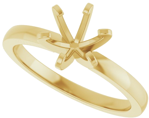14K Yellow 6-6.6 mm Round Solitaire Engagement Ring Mounting (5)