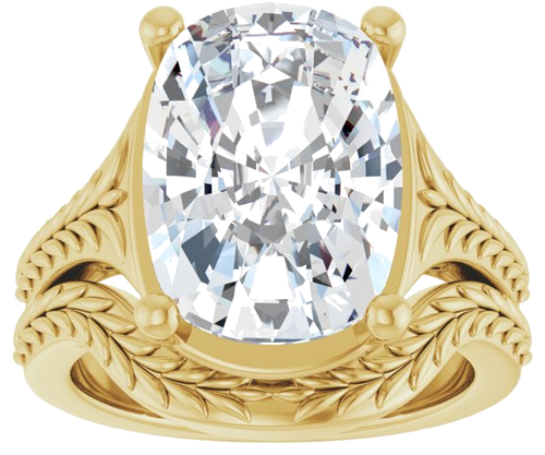 Sužadėtuvių Žiedas „Solitaire“ 14k yellow gold Elongated Cushion 14mm x 10mm (8)