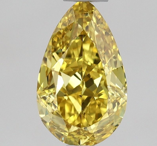 0.5 carat Fancy Vivid Orangey Yellow-VS1 Natūralus Pear Deimantas (1)