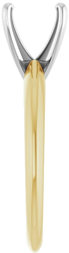 14K Yellow   White 7.8-8.6 mm Round 4-Prong Comfort-fit Solitaire Ring Mounting (4)