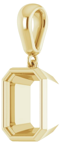 14K Yellow  9x7 mm Emerald Pendant Mounting (2)