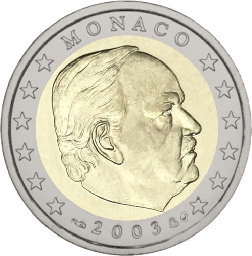 2003 Monakas Rainier III Nacionalinė 2 eurų moneta (1)