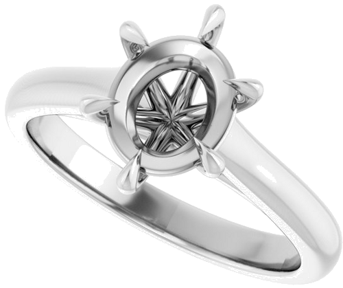 Sužadėtuvių Žiedas „Claw-Prong“ 14k white gold Oval 9mm x 7mm (5)
