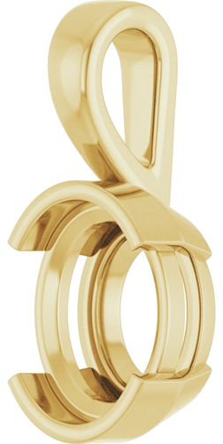 Pakabukas „Half Bezel Solitaire Charm“ 14k yellow gold Oval 11mm x 9mm (2)