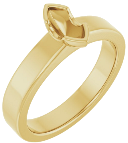 Sužadėtuvių Žiedas „Half-Bezel Solitaire“ 14k yellow gold Marquise 7mm x 3.5mm (1)
