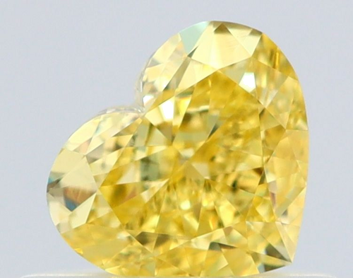 0.52 carat Fancy Intense Yellow-VVS1 Natūralus Heart Deimantas (1)