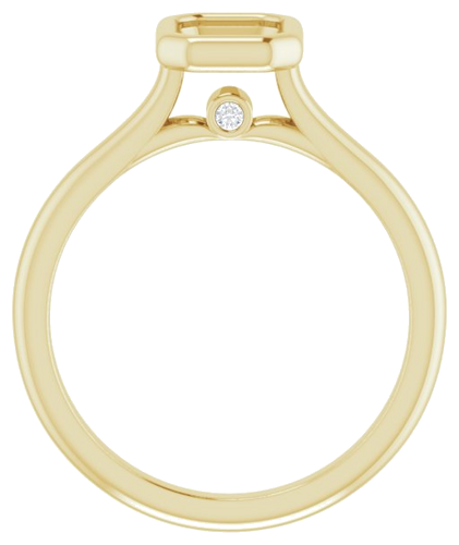 Sužadėtuvių Žiedas „Bezel-Set Accented“ 14k yellow gold Emerald 7mm x 5mm (2)