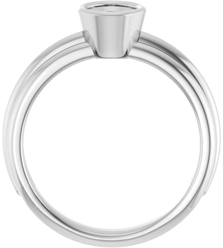 Sužadėtuvių Žiedas „Bezel-Set Solitaire“ 925 Sidabro Oval 7mm x 5mm (2)