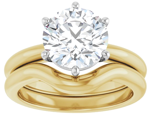 Sužadėtuvių Žiedas 14k yellow/white gold Round 8.8mm (8)