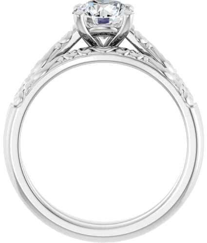 14K White 6.5 mm Round Solitaire Engagement Ring Mounting (7)