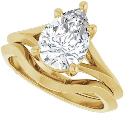 Sužadėtuvių Žiedas „Solitaire Split Shank“ 14k yellow gold Pear 10mm x 7mm (10)