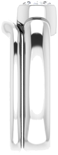 Sužadėtuvių Žiedas „Half Bezel Solitaire“ 585 Baltojo Aukso Round 6.5mm (9)