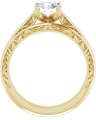 14K Yellow 6.5 mm Round Solitaire Engagement Ring Mounting (7)