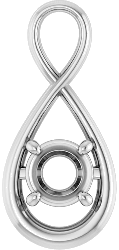 Pakabukas „Infinity-Inspired Solitaire“ 14k white gold Round 6.5mm (1)