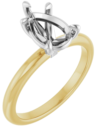 Sužadėtuvių Žiedas „Claw-Prong“ 14k yellow/white gold Pear 10mm x 7mm (1)
