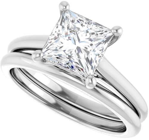 Sužadėtuvių Žiedas „Accented Infinity-Inspired“ 14k white gold Square 6.5mm (10)