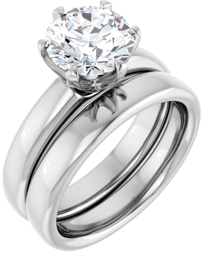 Sužadėtuvių Žiedas „Solitaire“ 585 Baltojo Aukso Round 8.2mm (6)