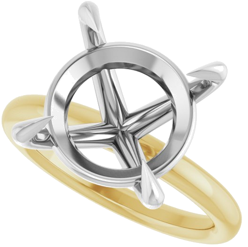 Sužadėtuvių Žiedas „Claw-Prong Solitaire“ 14k yellow/white gold Round 13mm (5)