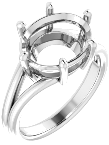 Sužadėtuvių Žiedas „Solitaire“ 14k white gold Oval 12mm x 10mm (1)