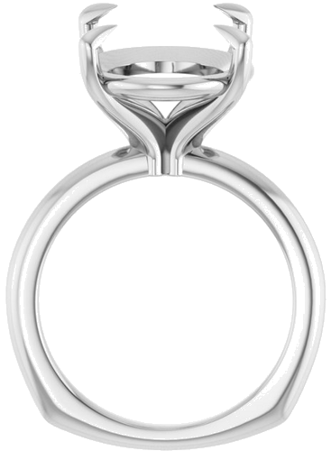 Sužadėtuvių Žiedas „Claw-Prong Euro Shank“ 14k white gold Oval 18mm x 13mm (2)