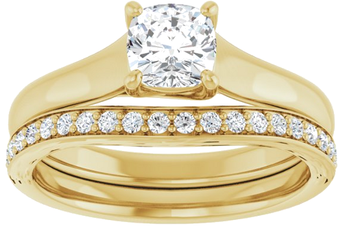 14K Yellow 5 mm Asscher Solitaire Engagement Ring Mounting (15)