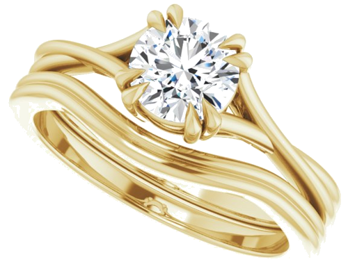 14K Yellow 6 mm Round Solitaire Engagement Ring Mounting (10)