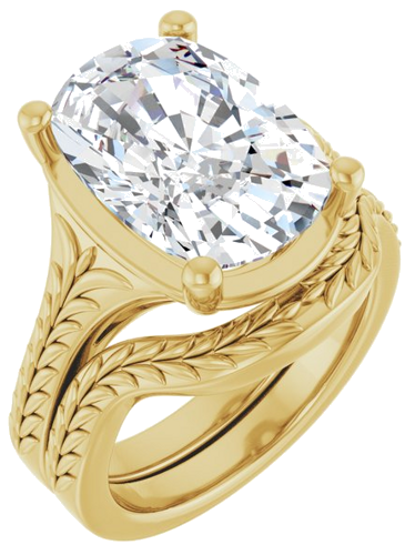 Sužadėtuvių Žiedas „Solitaire“ 14k yellow gold Elongated Cushion 14mm x 10mm (6)