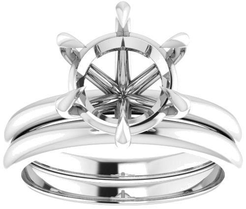 Sužadėtuvių Žiedas „Claw-Prong“ 14k white gold Round 9.4mm (8)