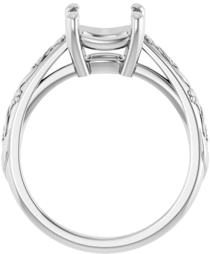 Sužadėtuvių Žiedas „Solitaire“ 14k white gold Cushion 8mm (2)