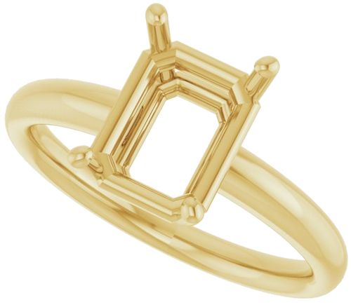 Sužadėtuvių Žiedas „Solitaire“ 585 Geltonojo Aukso Emerald 9mm x 7mm (5)