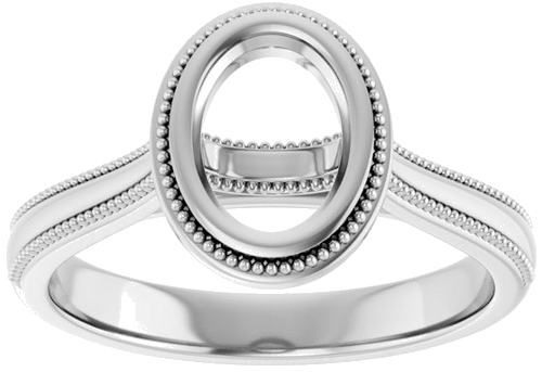 Sužadėtuvių Žiedas „Bezel-Set Solitaire“ 14k white gold Oval 7.5mm x 5.5mm (3)