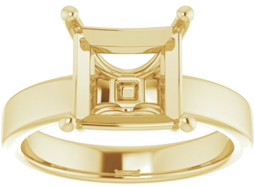 Sužadėtuvių Žiedas „Solitaire“ 14k yellow gold Square 8mm (3)