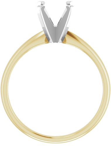 14K Yellow White 6.6-7.2 mm Round Solitaire Engagement Ring Mounting (2)