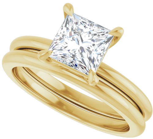Sužadėtuvių Žiedas „Claw-Prong“ 14k yellow gold Square 6mm (10)