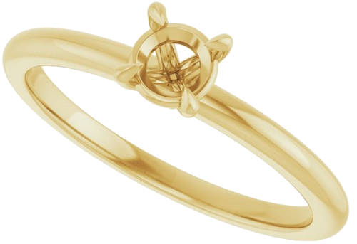 Sužadėtuvių Žiedas 417 Geltonojo Aukso Round 4.4mm (5)