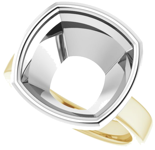 Sužadėtuvių Žiedas „Solitaire“ 585 Baltojo Ir Geltonojo Aukso Cushion 12mm (5)