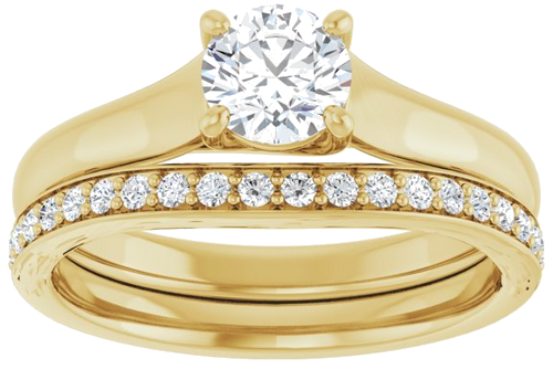 14K Yellow 5.2 mm Round Solitaire Engagement Ring Mounting (8)