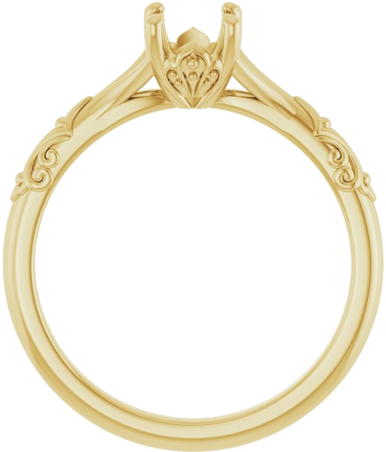 Sužadėtuvių Žiedas „Solitaire Sculptural“ 14k yellow gold Oval 7mm x 5mm (2)