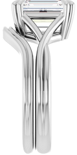 14K White 9x7 mm Emerald Solitaire Engagement Ring Mounting (9)