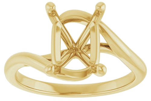 Sužadėtuvių Žiedas „Bypass“ 14k yellow gold Emerald 9mm x 7mm (3)