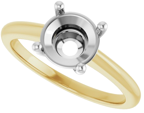 Sužadėtuvių Žiedas „Solitaire“ 14k yellow/white gold Round 7.4mm (5)