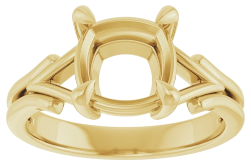 Sužadėtuvių Žiedas „Claw-Prong Solitaire“ 14k yellow gold Cushion 8mm (3)