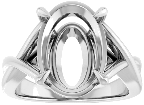 Sužadėtuvių Žiedas „Claw-Prong Solitaire“ 14k white gold Oval 14mm x 10mm (3)