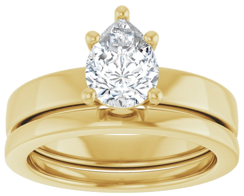 Sužadėtuvių Žiedas 10k yellow gold Pear 8mm x 6mm (8)