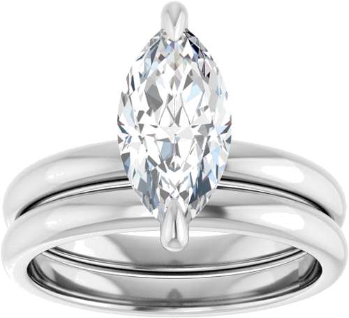 Sužadėtuvių Žiedas „Solitaire“ 14k white gold Marquise 12mm x 6mm (8)