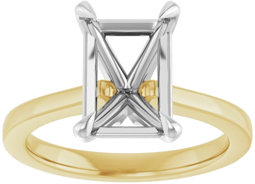 Sužadėtuvių Žiedas „Claw-Prong“ 14k yellow/white gold Emerald 10mm x 7mm (2)